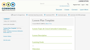 Lesson Plan Template | Oer Commons throughout New High Level Business Plan Template