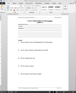 Management Review Agenda Template | Fa1010-1 intended for Management Meeting Agenda Template
