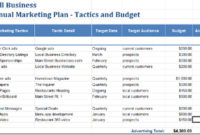 Marketing Plan Template Builder For Tactics And Budget inside One Year Business Plan Template