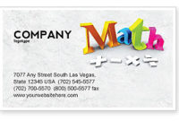 Math Addition Business Card Template, Layout. Download in Quality Business Card Template Word 2010