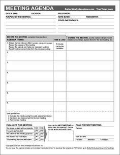 Meeting Checklist Template Images | Toolbox Meeting within New Employee Orientation Agenda Template