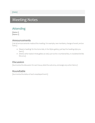 Meeting Minutes (Simple) - Office Templates intended for Conference Call Agenda Template