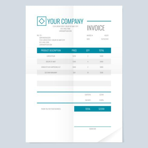 Minimalist Invoice Template Design For Your Business pertaining to Free Business Invoice Template Downloads