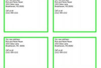 New Address Cards Template – Word Excel Formats intended for Fresh Word Template For Business Cards Free