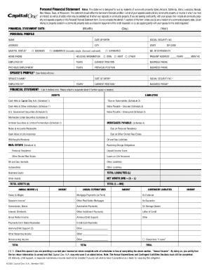 One Personal Financial Statement - Fill Online, Printable throughout Financial Statement For Small Business Template