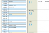 Personal Daily Schedule – My Excel Templates in New Business Hours Template Word