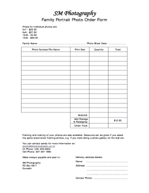Photo Order Form Template - Fill Online, Printable in Photography Business Forms Templates