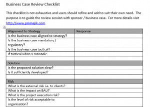 Pmo Business Case Review Checklist Template - Pm Majik for Best Business Requirement Document Template Simple