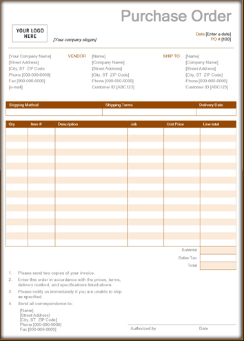 Purchase Order Forms - 9+ Download Sample Form Templates with regard to Fresh Business Plan Template Free Word Document