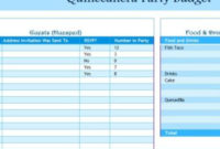 Quinceanera Party Budget – My Excel Templates throughout New Party Planning Business Plan Template