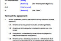 Recruitment Agreements For An Employment Agency inside Staffing Agency Business Plan Template