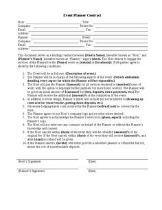 Sample Contracts For Event Planners - Google Search pertaining to Events Company Business Plan Template