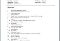 Sample Meeting Minutes Template | P.t.a. | Meeting Agenda with regard to Template For Meeting Agenda And Minutes