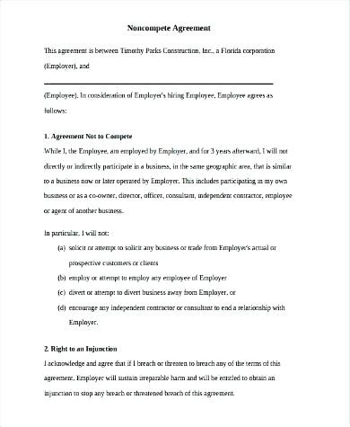 Sample Non Compete Agreement Between Businesses | Lera Mera throughout Unique Business Templates Noncompete Agreement
