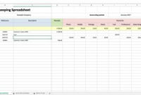 Simple Bookkeeping Excel Spreadsheet – Eloquens intended for Bookkeeping For A Small Business Template