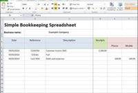 Simple Bookkeeping Spreadsheet | Bookkeeping Software regarding Quality Excel Spreadsheet Template For Small Business