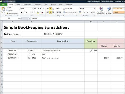 Simple Bookkeeping Spreadsheet | Bookkeeping Software regarding Quality Excel Spreadsheet Template For Small Business