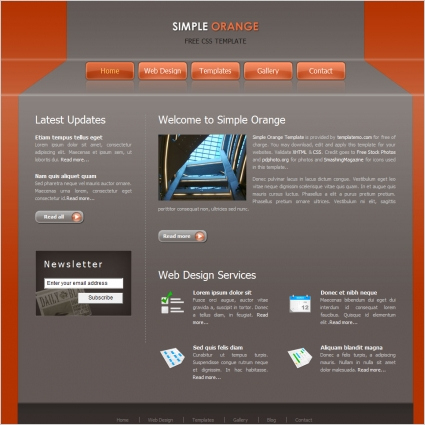 Simple Orange Free Website Templates In Css, Html, Js in Business Website Templates Psd Free Download