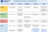 Social Media Calendar Template For Small Business intended for Small Business Administration Business Plan Template