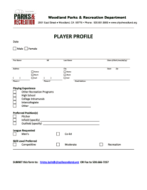Softball Player Profile Template Pdf - Fill Online within New How To Write Business Profile Template