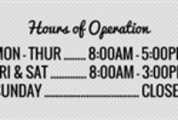 Store Hours Signs & Templates | Signs intended for New Printable Business Hours Sign Template