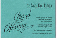 Teal Sparkle Grand Opening Business Invitations for Business Open House Invitation Templates Free