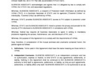This Business Associate Agreement (Agreement) Is Entered throughout Business Associate Agreement Hipaa Template