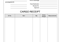 This Cargo Receipt For Shipments Includes Quantity, Gross with Unique Free Laundromat Business Plan Template