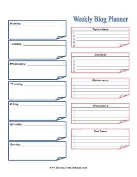 This Free, Cute, Blue And Pink Printable Blog Planner Is for Business Listing Website Template