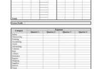 This Free, Printable Profit And Loss Worksheet Covers Four with Fresh Free Agriculture Business Plan Template