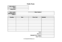 This Printable Order Form Has Fields For All The Details intended for Quality Free Document Templates For Business