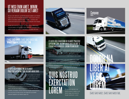Trailer Trucks Brochure Template Design And Layout inside Business Plan Template For Transport Company