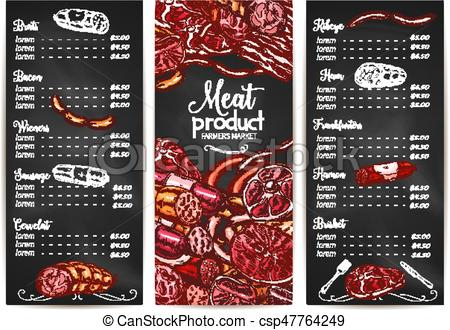 Vector Menu Or Price List For Butchery Shop Meat. Butchery throughout Free Poultry Business Plan Template