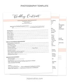 Wedding Hair And Makeup Contract Template | Hairstyles regarding Photography Business Forms Templates