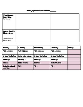 Weekly Agenda Template For Distance Learningmolly with Teacher Team Meeting Agenda Template