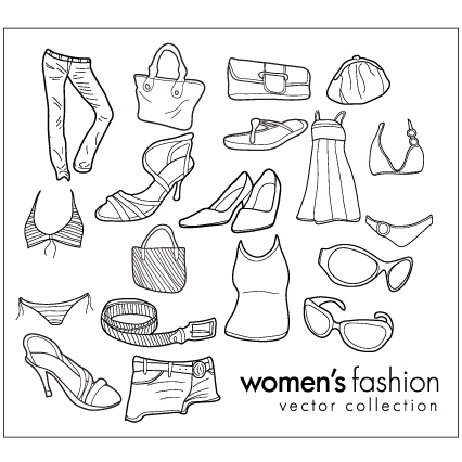 Women Wear Clothing Line Drawing Goods (27733) Free Eps intended for Fresh Business Plan Template For Clothing Line