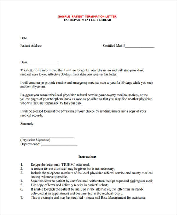 10+ Dismissal Letter Templates | Sample Templates with regard to Constructive Dismissal Resignation Letter Template