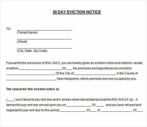 30 Day Eviction Notice Template Lovely Sample 30 Day with regard to 30 Day Eviction Letter Template