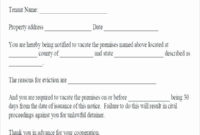 30 Day Eviction Notice Template Luxury 30 Day Eviction with regard to Family Eviction Letter Template