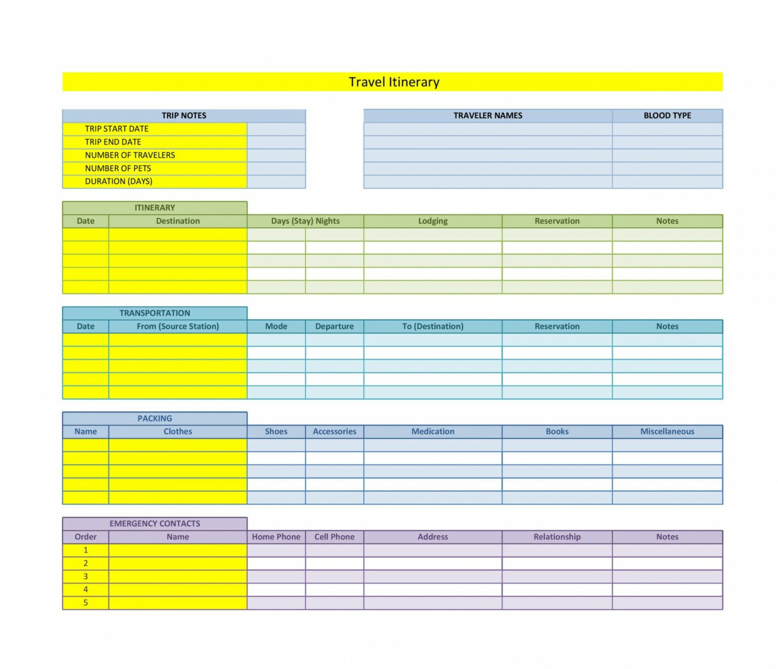 30 Itinerary Templates Travel Vacation Trip Flight Day To intended for School Trip Itinerary Template