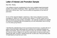 40 Template For Letter Of Interest In 2020 | Promotion with regard to Internal Promotion Cover Letter Template