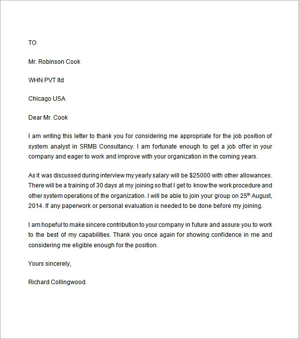 6 Sample Employment Offer Letters To Download | Sample pertaining to Executive Offer Letter Template