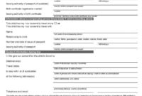 Child Travel Consent Form - Pdf Format | E-Database intended for Child Travel Consent Letter Template