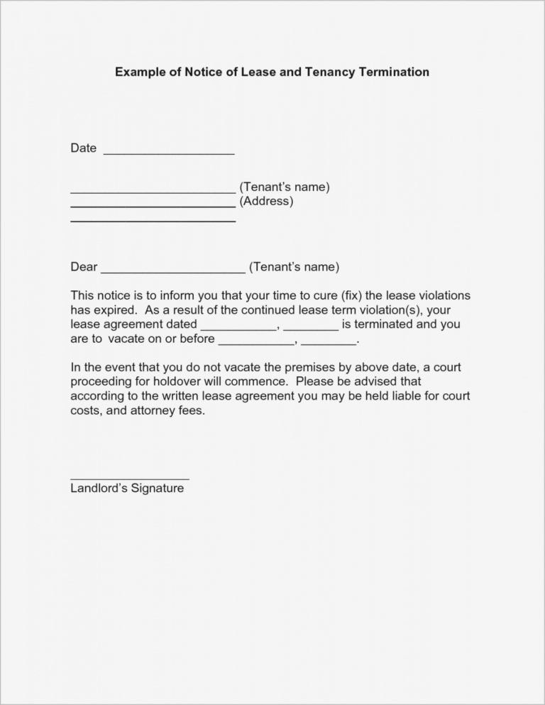 Costume Printable Sample Day Notice To Vacate Letter Form with regard to 30 Day Notice Lease Termination Letter Template