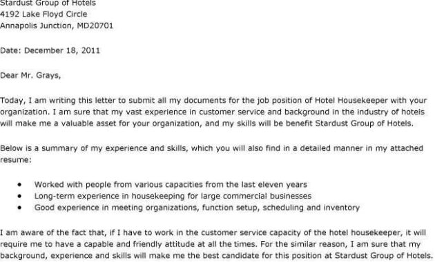 Cover Letter For A Hotel Job - Erkal.jonathandedecker within Hospitality Cover Letter Template
