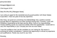 Cover Letter Sample For Security Guard Position - 100 regarding Cover Letter Template For Security Job