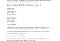 Cover Letter Template Elementary Teacher | Teacher Cover regarding Elementary Education Cover Letter Template
