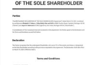 Declaration Of The Sole Shareholder - Gotilo pertaining to Dividend Letter To Shareholders Template