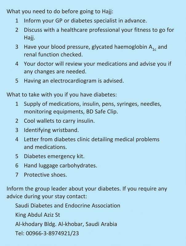 Diabetes Care During Hajj | Rcp Journals with Diabetes Travel Letter Template
