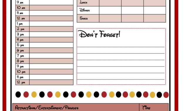 Disney World Itinerary Template Download 2020 - Calendar with regard to Disney World Itinerary Template